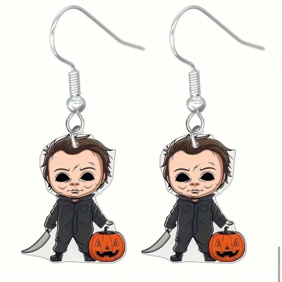 Michael Myers Acrylic Drop Dangle Earrings - Picture 1 of 1